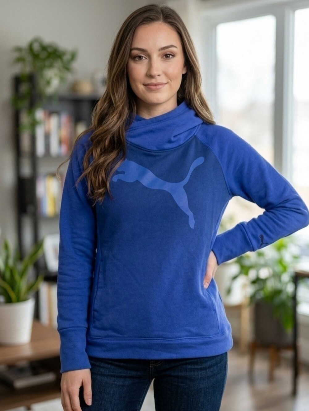 Puma Small Blue WarmCell Funnel Neck Hoodie